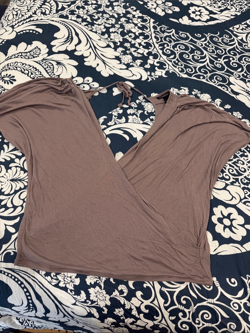 Victoria's Secret Mauve Wrap-Front Cap Sleeve Top